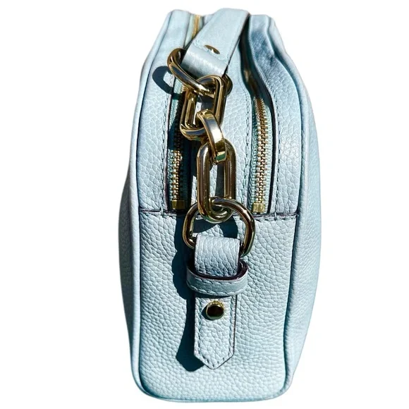 KATE SPADE Mulberry Street Darian Light Blue Pebbled Leather Zip Crossbody Chain - Picture 6 of 16